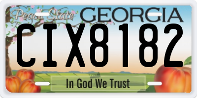 GA license plate CIX8182