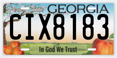 GA license plate CIX8183