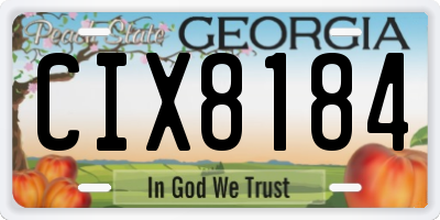GA license plate CIX8184