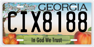 GA license plate CIX8188