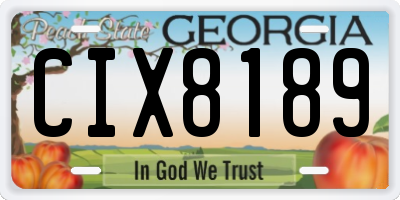 GA license plate CIX8189