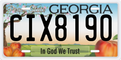 GA license plate CIX8190