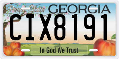 GA license plate CIX8191