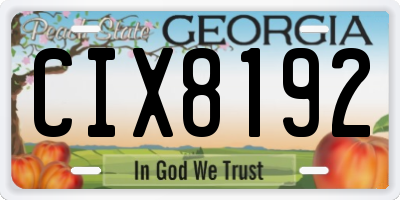 GA license plate CIX8192