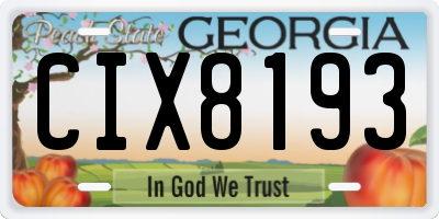 GA license plate CIX8193