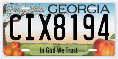 GA license plate CIX8194
