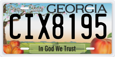 GA license plate CIX8195