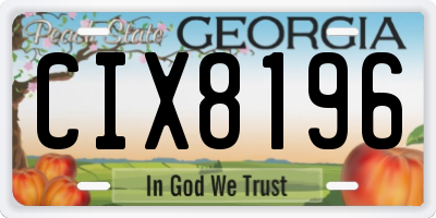 GA license plate CIX8196