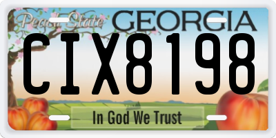 GA license plate CIX8198