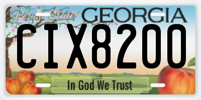GA license plate CIX8200