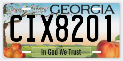GA license plate CIX8201