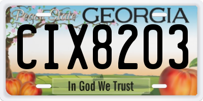 GA license plate CIX8203