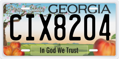 GA license plate CIX8204