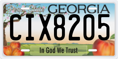GA license plate CIX8205