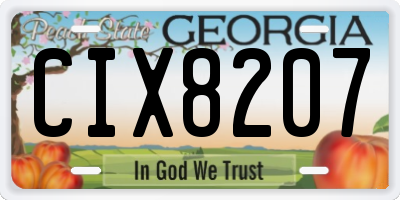 GA license plate CIX8207