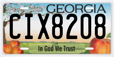 GA license plate CIX8208