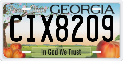 GA license plate CIX8209