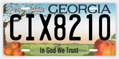 GA license plate CIX8210