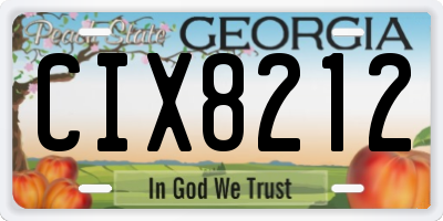 GA license plate CIX8212