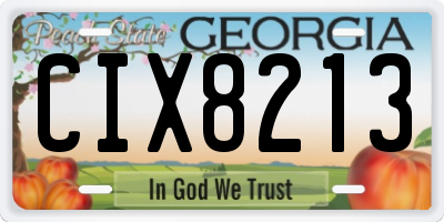 GA license plate CIX8213