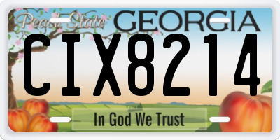 GA license plate CIX8214