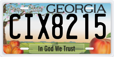 GA license plate CIX8215