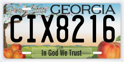 GA license plate CIX8216