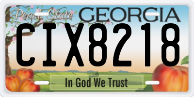 GA license plate CIX8218