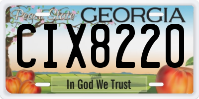 GA license plate CIX8220