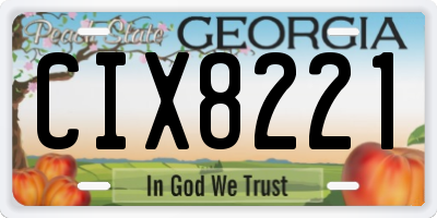 GA license plate CIX8221