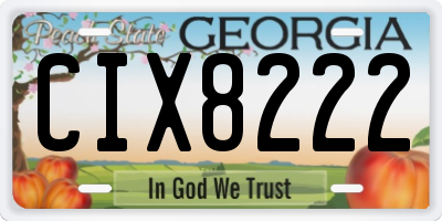 GA license plate CIX8222