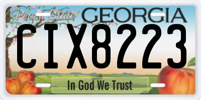 GA license plate CIX8223