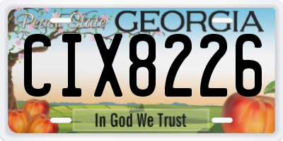 GA license plate CIX8226