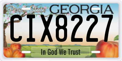 GA license plate CIX8227