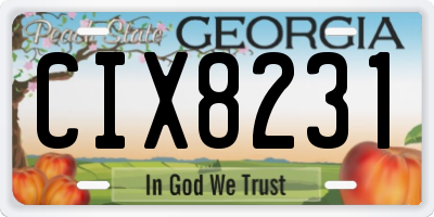 GA license plate CIX8231