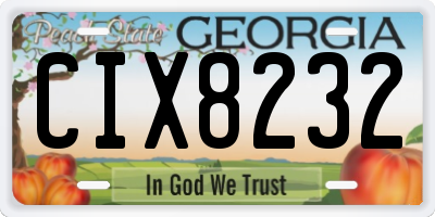 GA license plate CIX8232