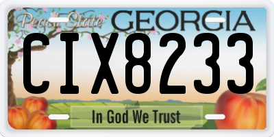 GA license plate CIX8233