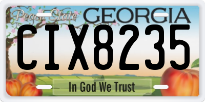 GA license plate CIX8235