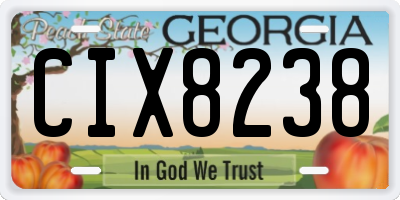GA license plate CIX8238