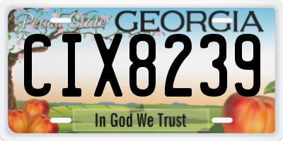 GA license plate CIX8239