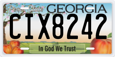 GA license plate CIX8242