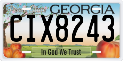 GA license plate CIX8243