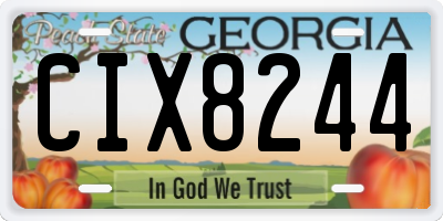 GA license plate CIX8244