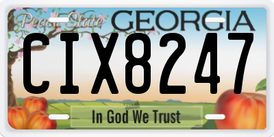 GA license plate CIX8247