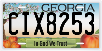GA license plate CIX8253