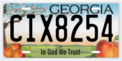GA license plate CIX8254