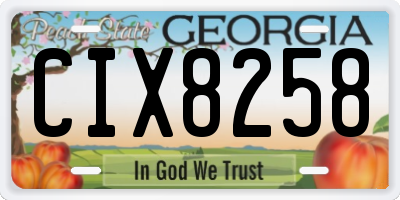 GA license plate CIX8258