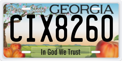 GA license plate CIX8260