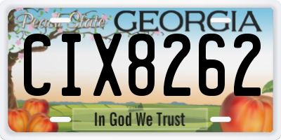 GA license plate CIX8262