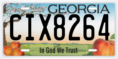 GA license plate CIX8264